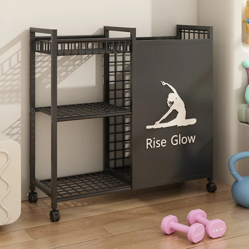 Yoga Fitness Studio - Mobile Fitness Cart with Wheels -
