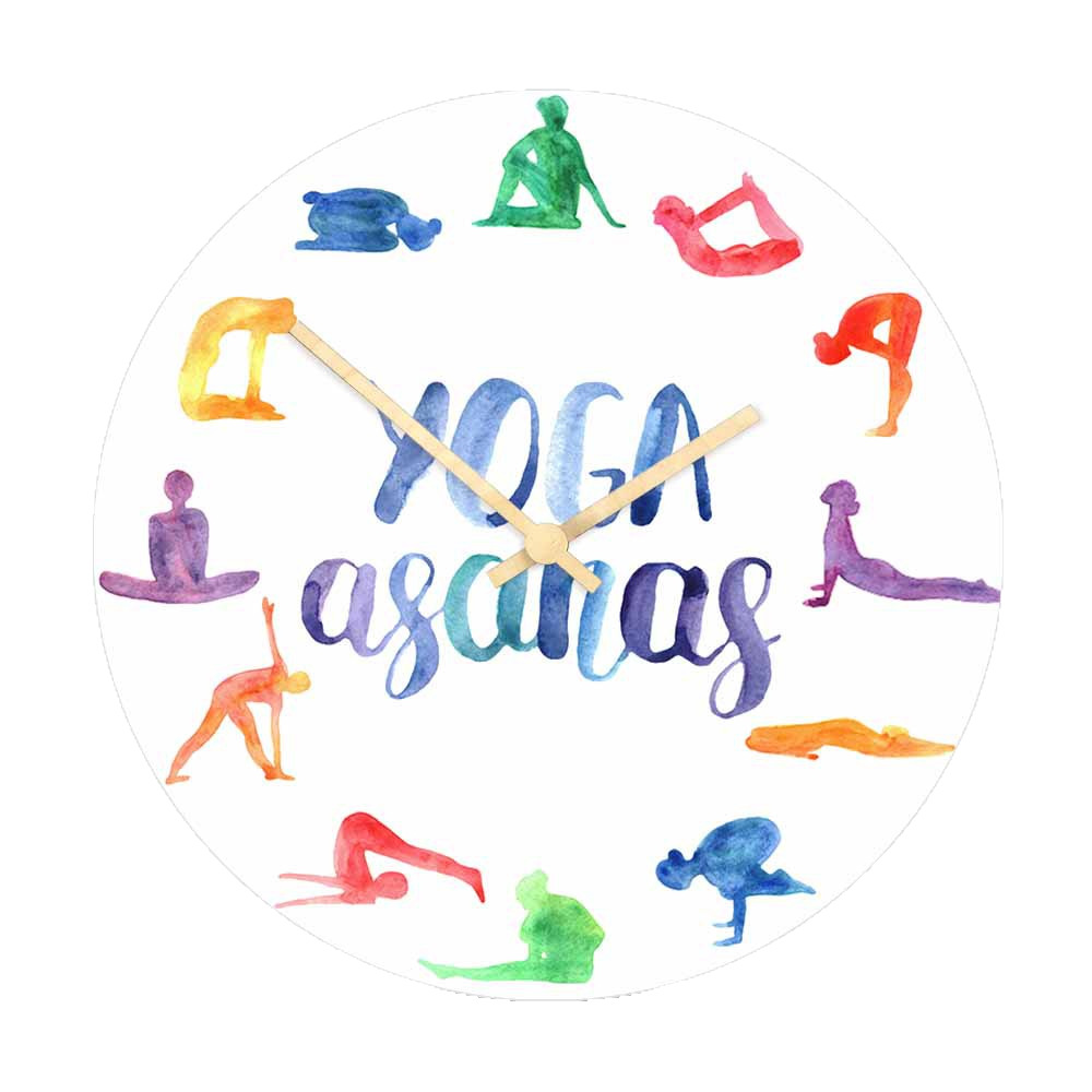 Watercolor Yoga Asanas Wall Cl - Yoga Fitness Studio review and price