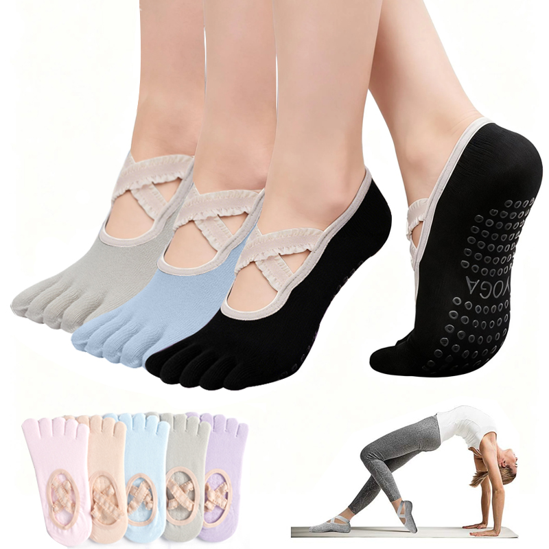 Ladies Non-Slip Pilates Socks  - Yoga Fitness Studio review and price