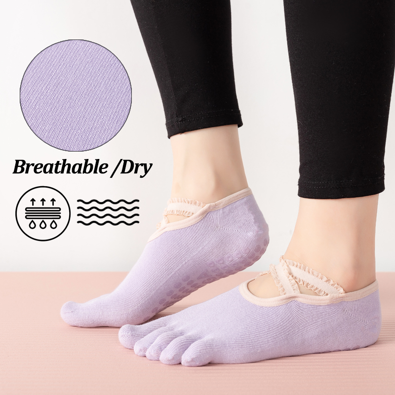 Ladies Non-Slip Pilates Socks  - Yoga Fitness Studio review and price