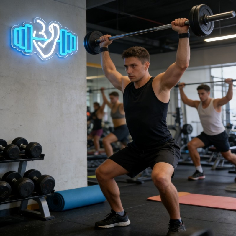 Bicep Dumbbell Neon Sign LED W - Yoga Fitness Studio review and price